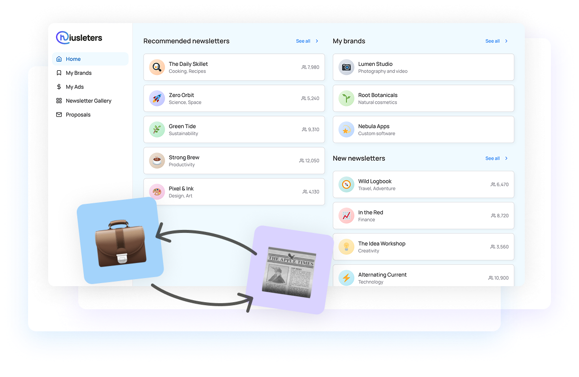 Newsletter sponsorship platform